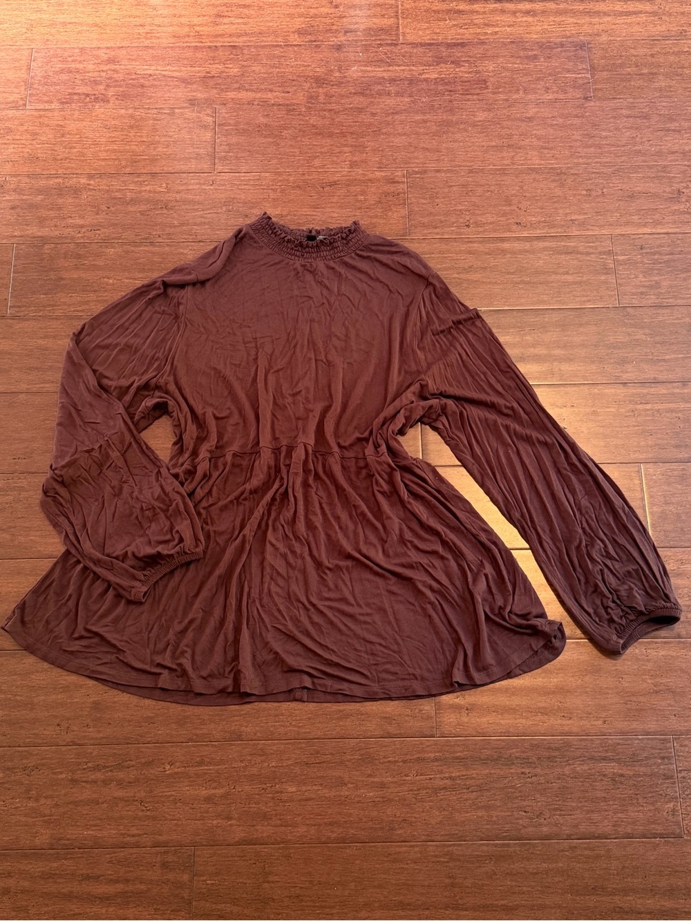 Lane Bryant Brown Long-Sleeve Tunic Top